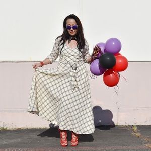 Grey & Cream Wraparound Maxi